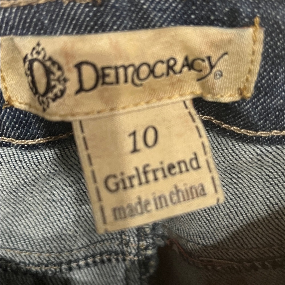 Democracy Women's Dark Blue Embroidered Boyfriend Jeans - Picture 4 of 4